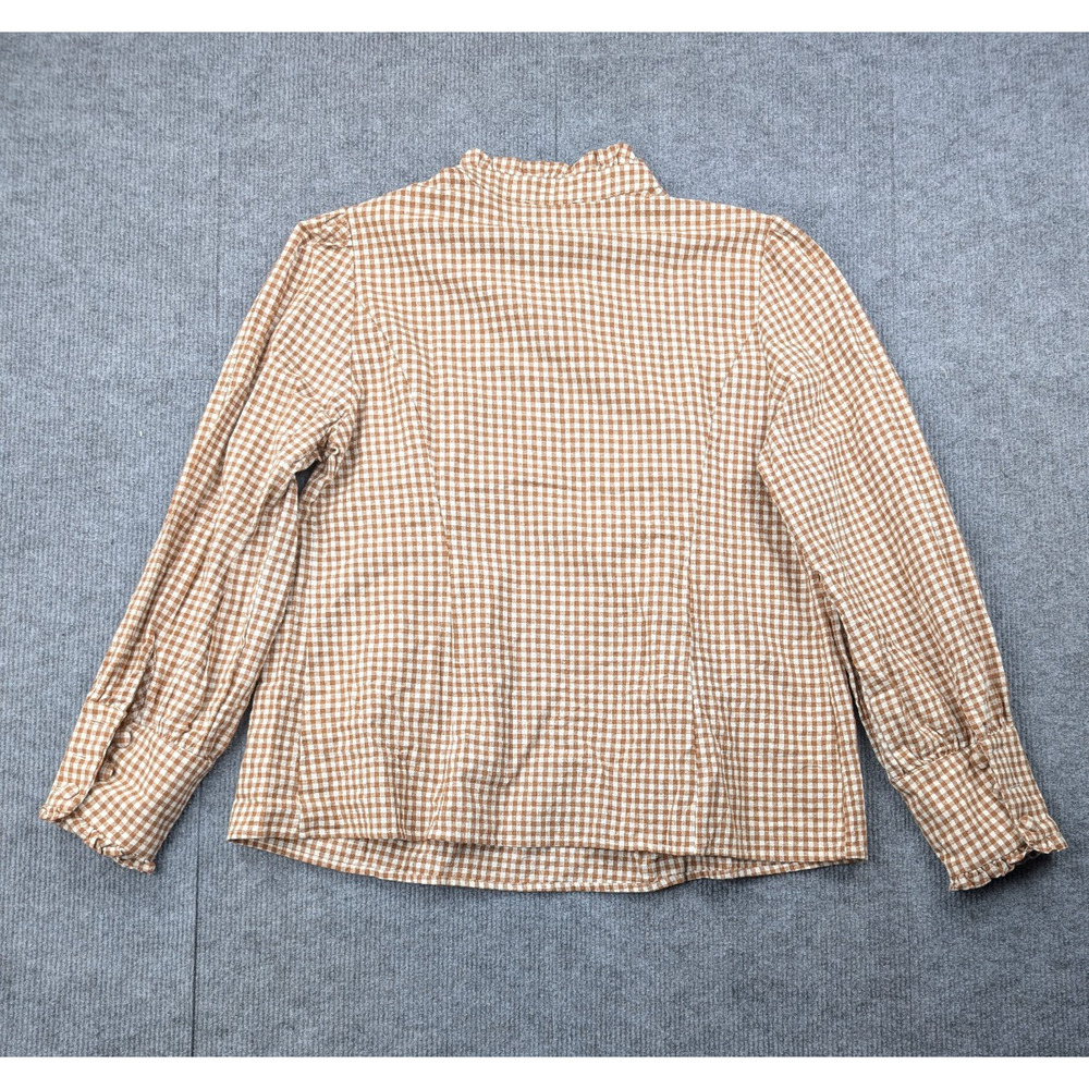 Scarlet Darkness Peasant Blouse Womens Medium Gingham Cottage Western - Picture 4 of 7